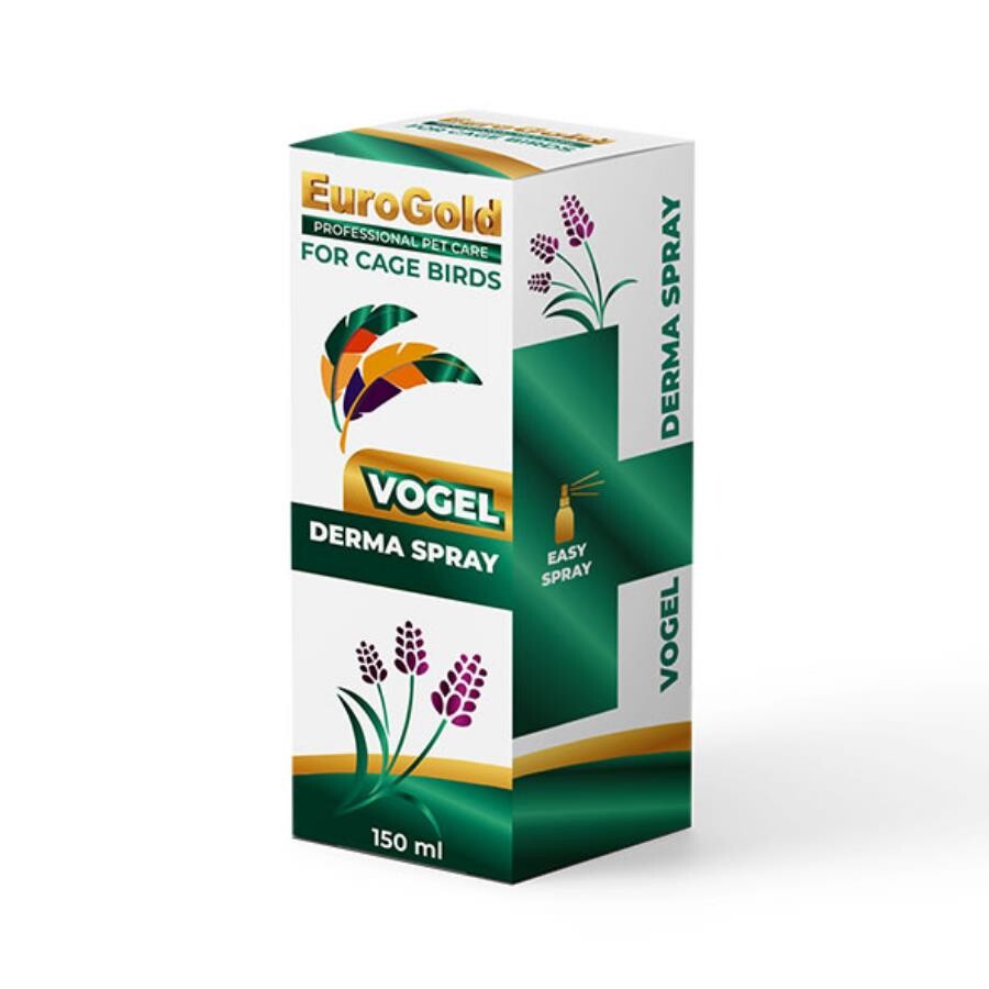 Spray de soin pour la peau et les plumes des oiseaux Eurogold Vogel Derma 150 ml