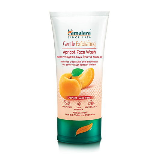 Gel nettoyant exfoliant doux à l'abricot Himalaya - Nettoyant visage quotidien sans parabène pour peaux sensibles, contrôle du sébum et teint éclatant