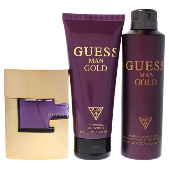 Guess Gold 3 Piece Gift Set Men's Gift Sets Guess
