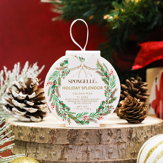 Éclat des Fêtes - Poire Dorée | Couronne de Noël