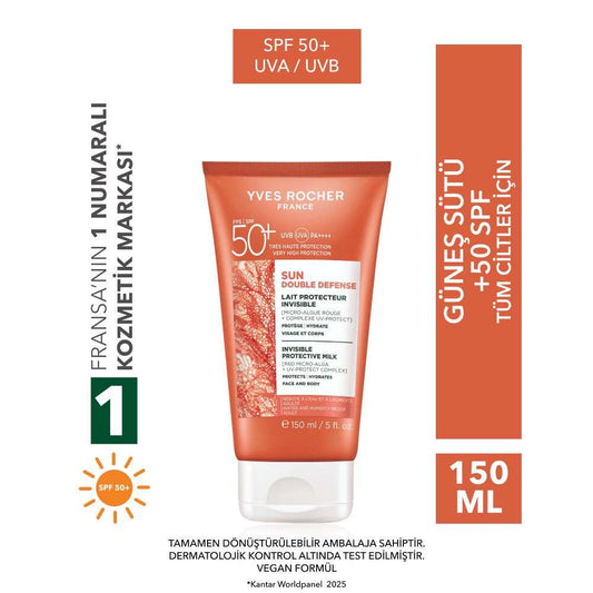 Yves Rocher Sun Double Defense SPF 50+ Face & Body Sun Lotion Hydrating