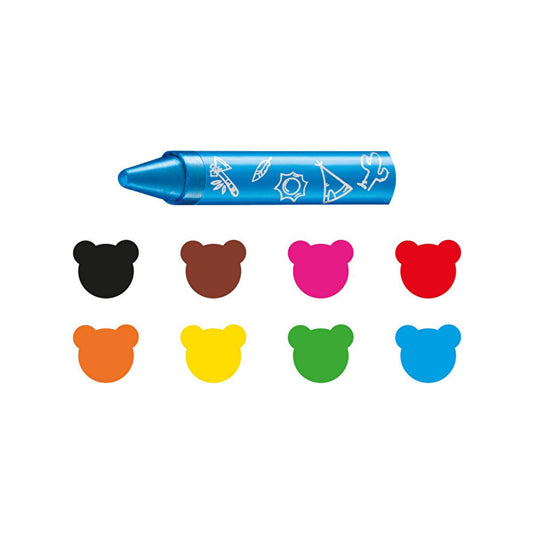 Carioca Finger Paints for Toddlers - 8-Piece Pastel Crayon Set, Washable, Non-Toxic, Easy Grip for Children Aged 2+