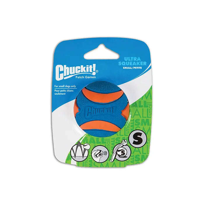 Chuckit Ultra Squeaker Ball Durable Squeaking Dog Toy Small