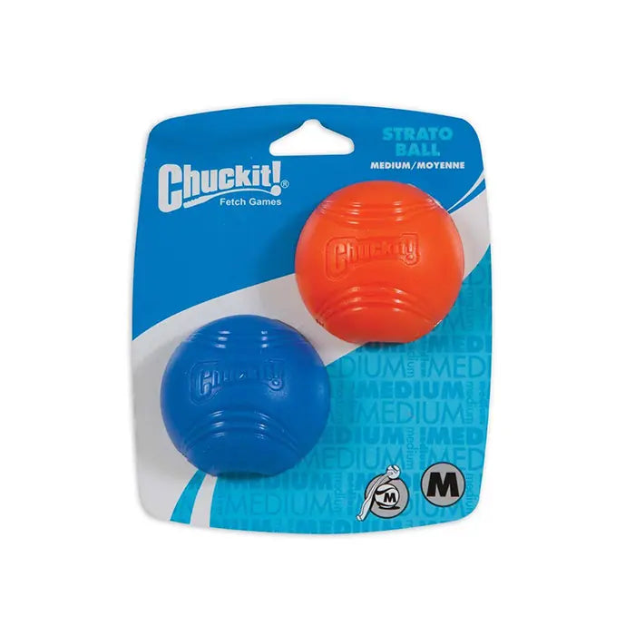 Chuckit Strato Ball High-Bounce Dog Fetch Toy Medium 2-Pack