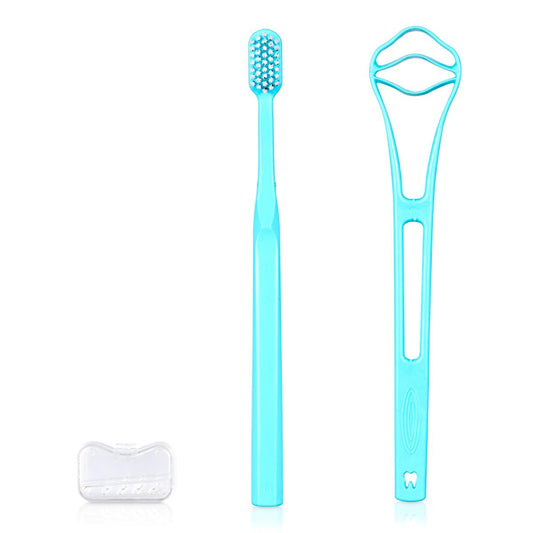 Benri Oral Care Set - Toothbrush & Tongue Cleaner for Comprehensive Dental Hygiene