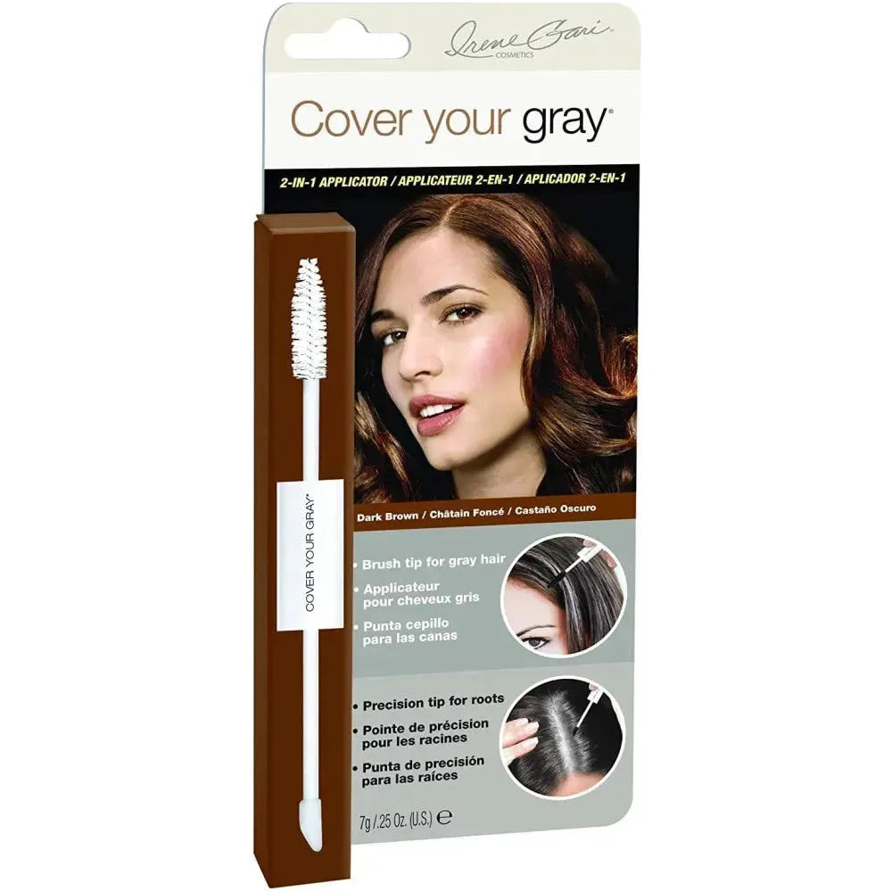 Irene Gari Cover Your Gray for Women 2in1 Hair Color Touch up Wand 0.25 Oz Hair Color Touch up Wand Pasteur Pharmacy