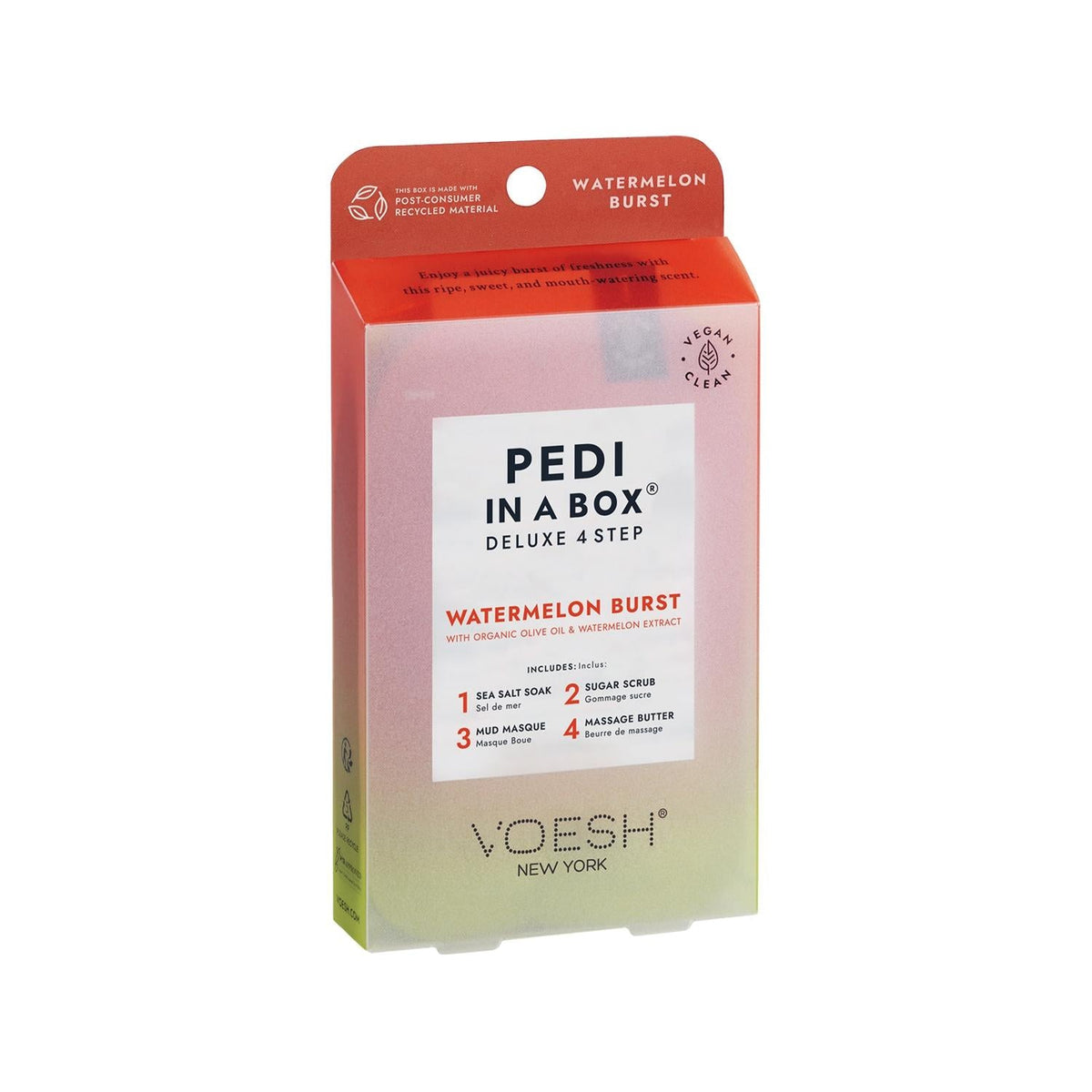 Ensemble de pédicure en 4 étapes Voesh New York Pedi in a Box à la pastèque