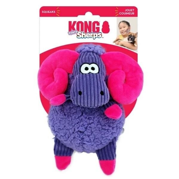 KONG Sherps Hippo Plush Squeaky Dog Toy Medium