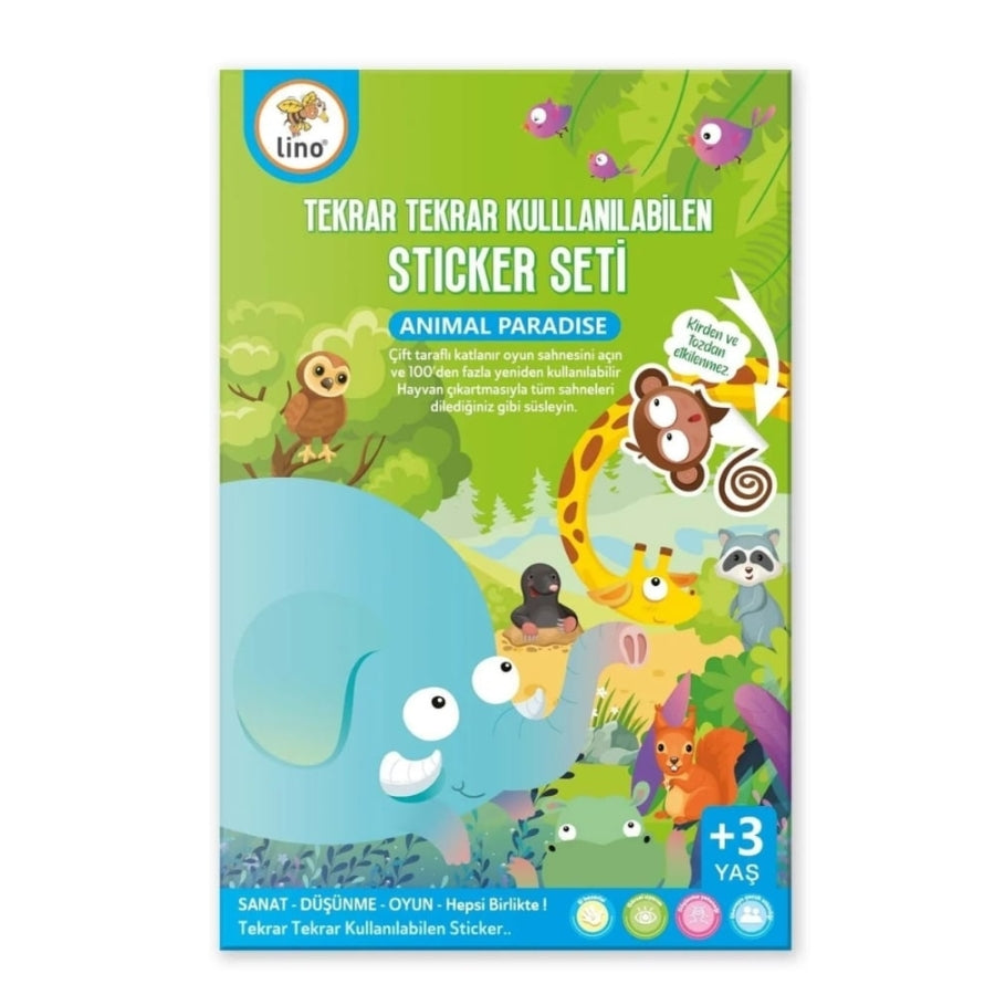 Lino Reusable Sticker Set Animal Theme for Kids