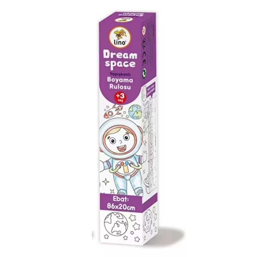 Lino Dream Space Adhesive Coloring Roll for Kids 30cm x 4m