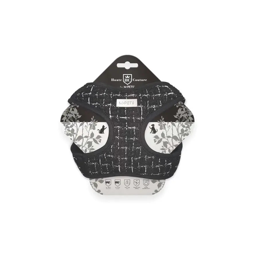 M-Pets Haute Couture Cat Harness Reflective Safety Black 38-43cm