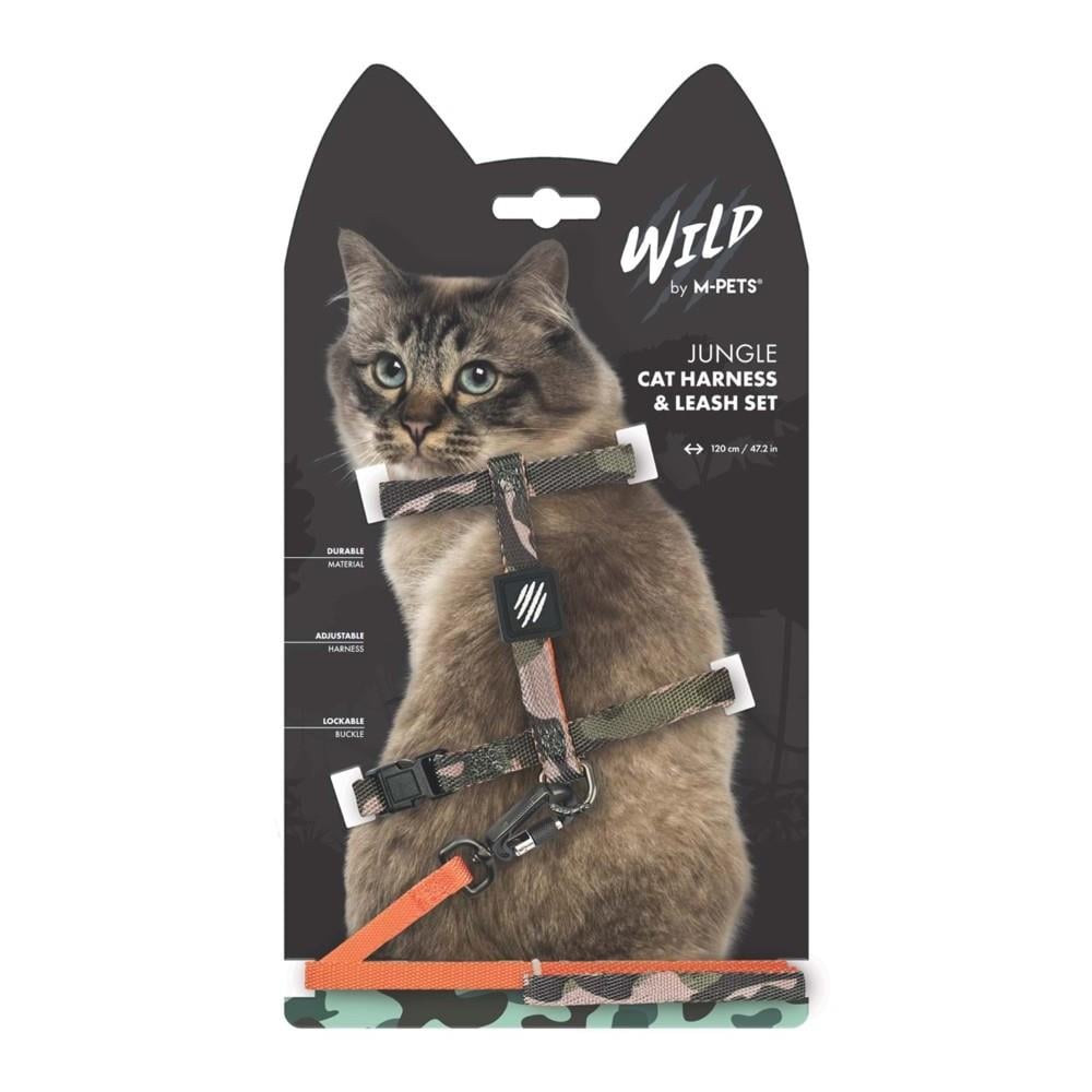 M-Pets Wild Jungle Cat Harness and Leash Set 120 cm