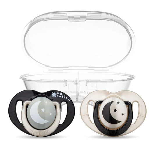 Mamajoo Orthodontic Black & Pearl Night & Day Pacifier Set 12m+