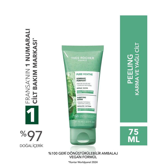 Yves Rocher Pure Menthe Purifying Botanical Face Scrub 75ml