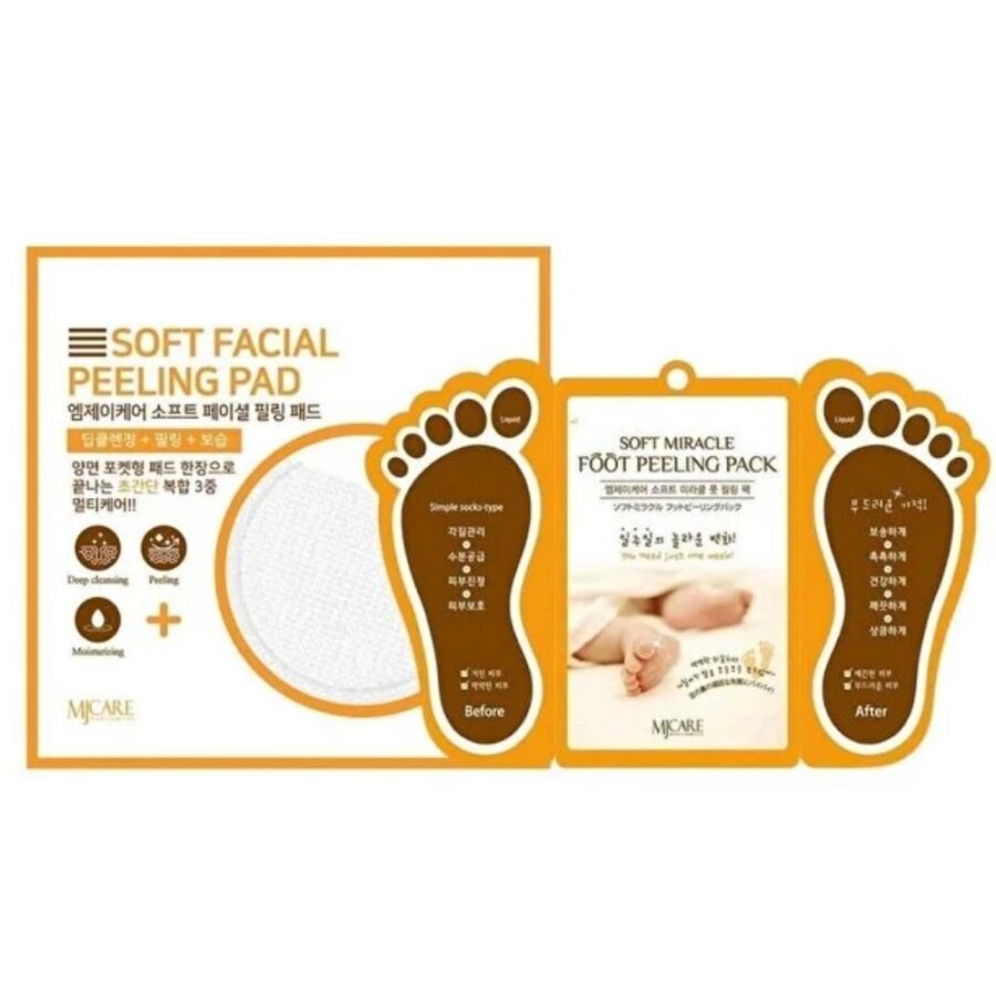Mjcare Peeling Set for Smooth Face and Feet 2 Pieces
