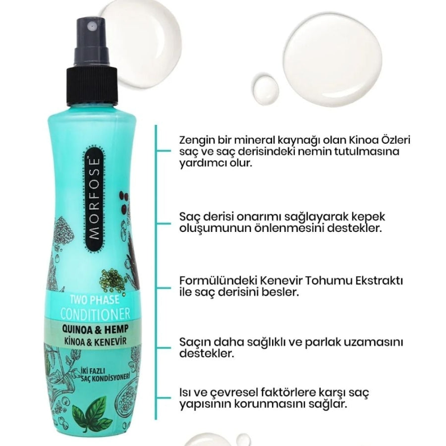 Spray biphasé au quinoa Morfose pour renforcer les cheveux 240 ml