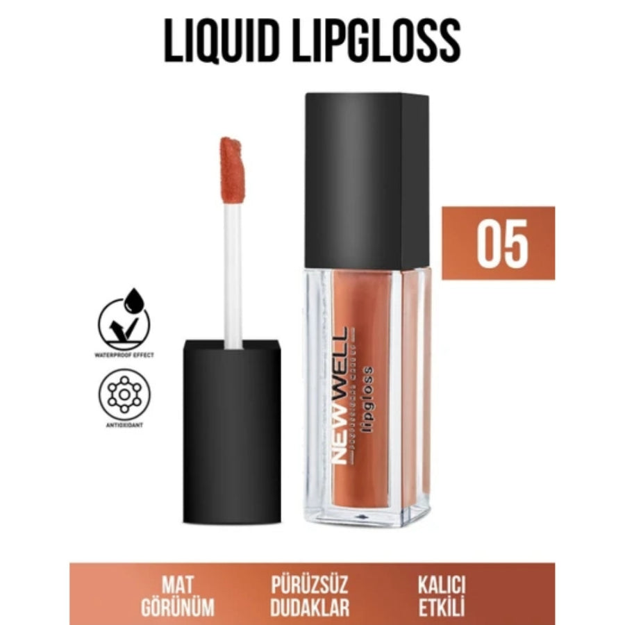 New Well Liquid Matte Long-Lasting Smudge-Proof Lip Gloss 05