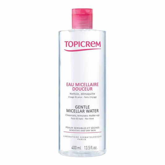 Topicrem Gentle Micellar Water for Face and Eyes - 400ml, Paraben-Free Makeup Remover for Sensitive Skin
