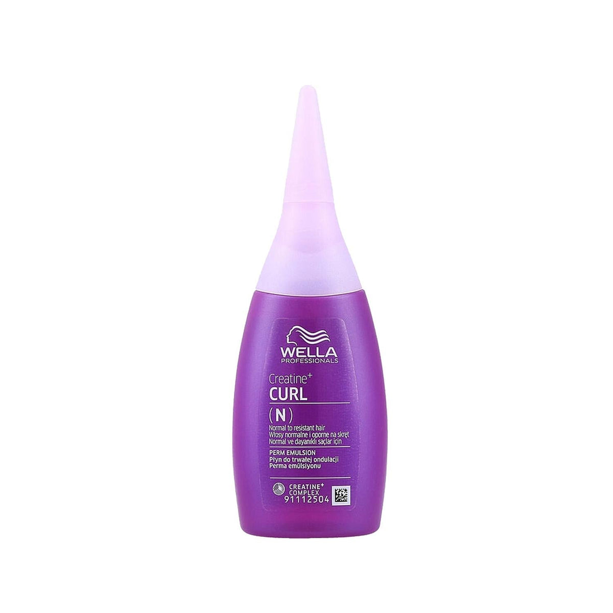 Wella Wella Creatine + Curl Perm Emulsion for Normal & Resistant Hair - 75ml, Strengthens & Nourishes Hair
