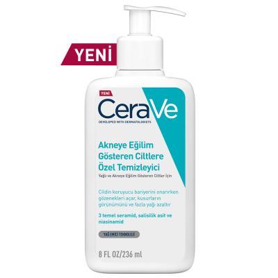 Nettoyant visage anti-acné CeraVe à l'acide salicylique - Nettoyant doux sans huile pour peaux sensibles à tendance acnéique - 236 ml