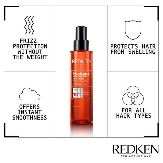 Redken Frizz Dismiss Instant Deflate Oil-In-Serum 4.2oz Hair Oil-In-Serum Pasteur Pharmacy