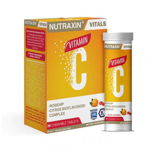 Nutraxin Vitamin C Chewable Tablets - 1000mg Vitamin C per 2 Tablets, Immune Support Supplement for Adults