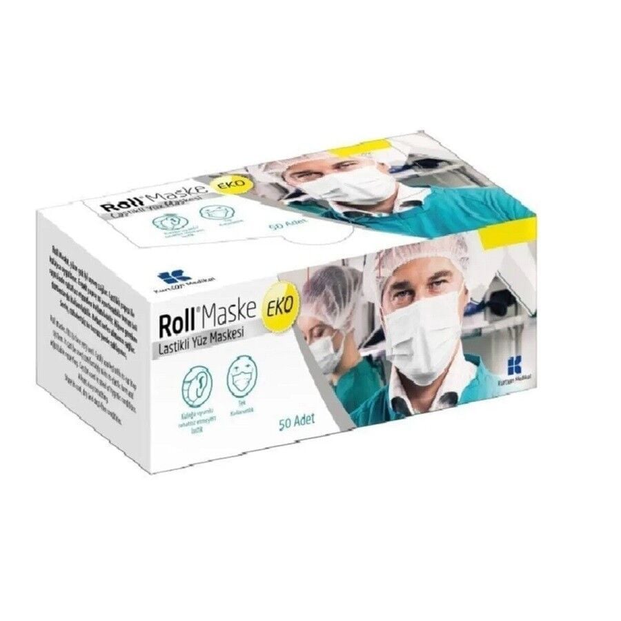 Masques chirurgicaux 3 épaisseurs Meltblown Roll Saglik, boîte de 50