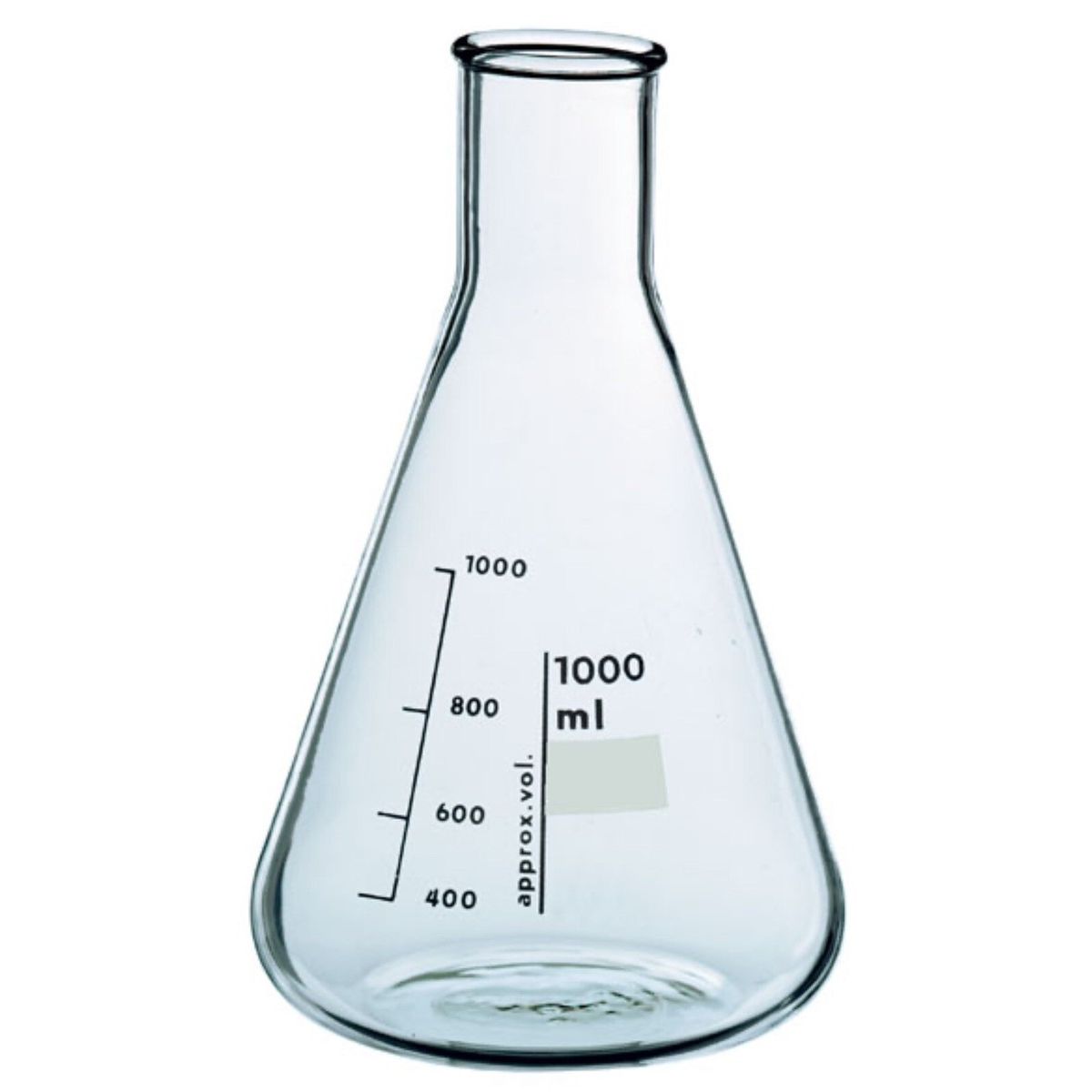 1000 mL (1L) Borosilicate Glass Erlenmeyer Flask Science & Laboratory Pasteur Pharmacy