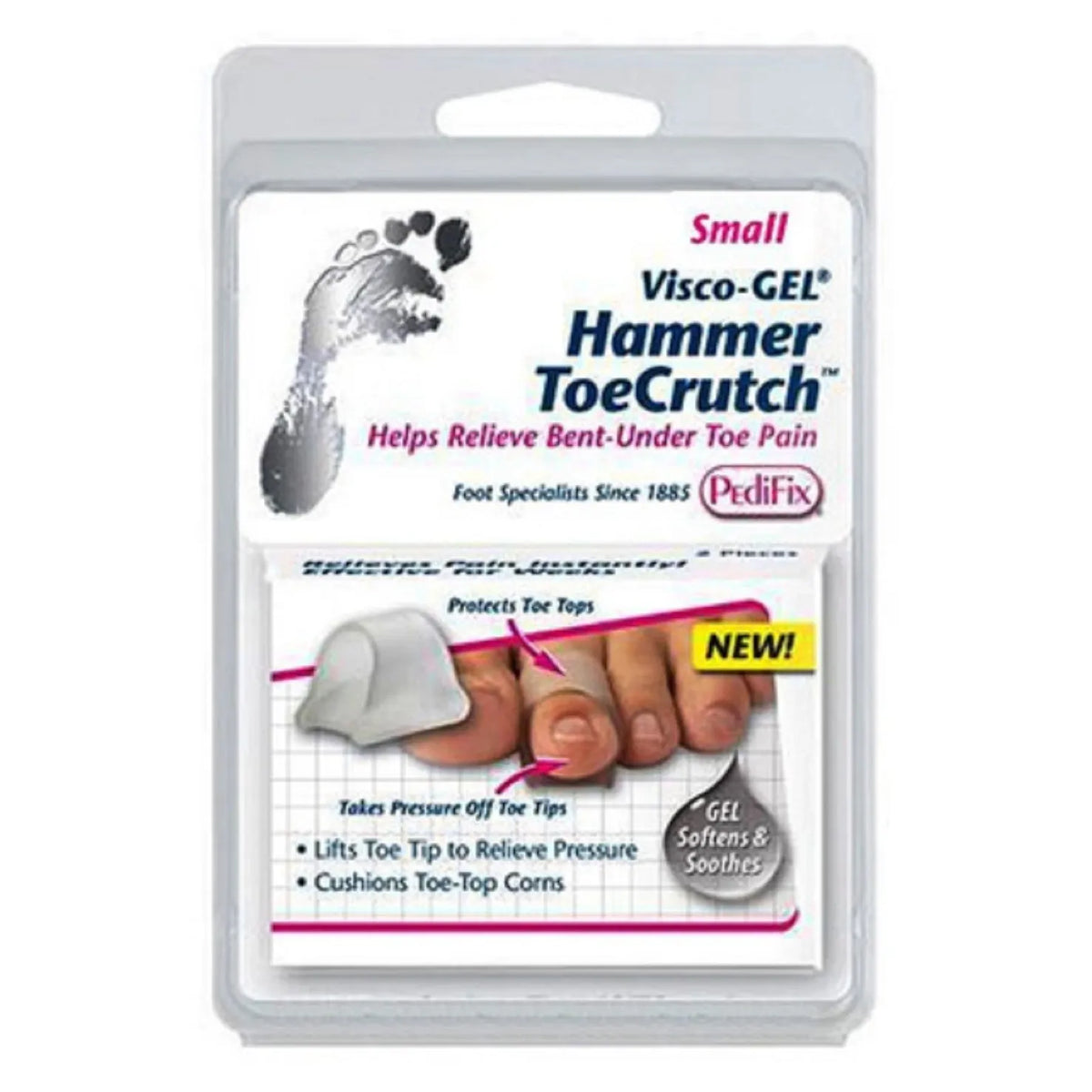 Coussinet correcteur d'orteil en marteau Visco-Gel - 2 pièces, petite taille