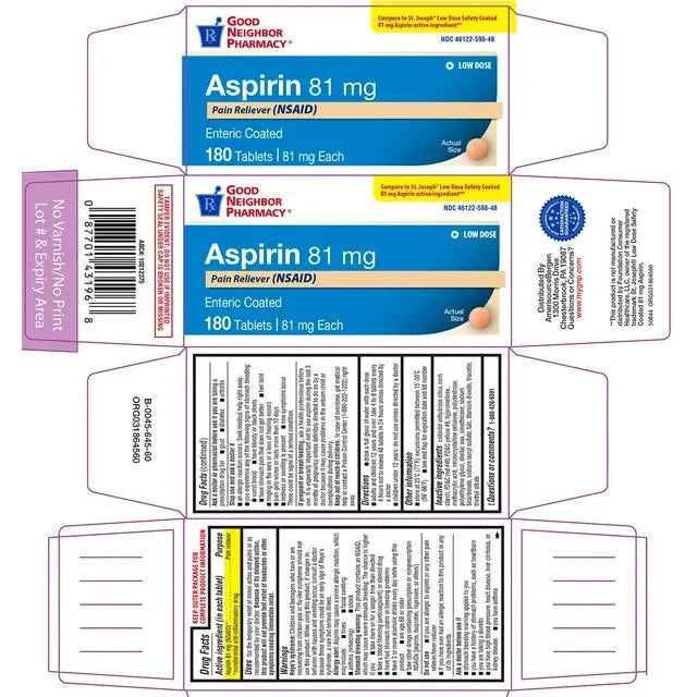GNP ASPIRIN 81 MG EC TAB 180CT Medicine & Drugs Pasteur Pharmacy