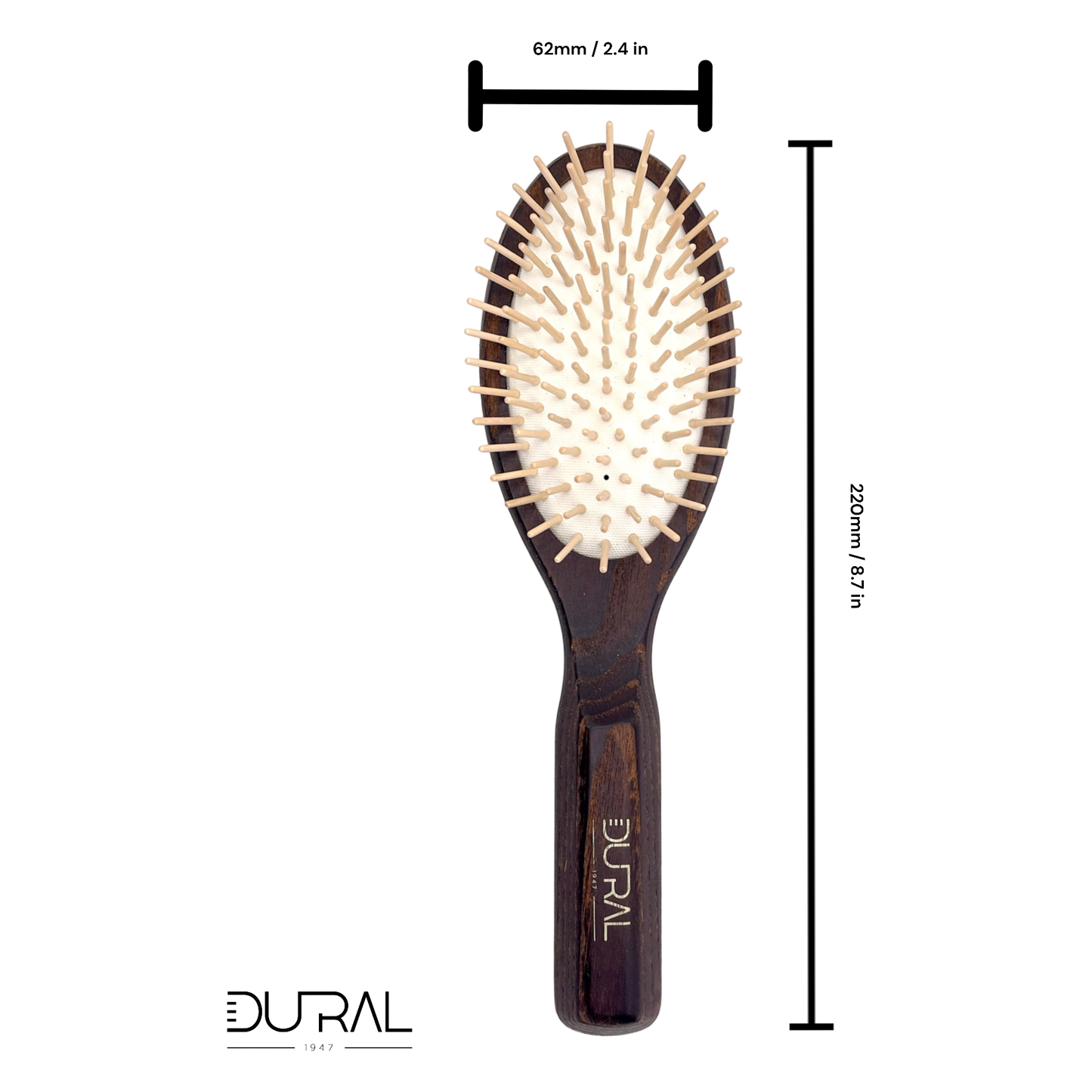 Dural Thermo-wood rubber cushion hair brush with wooden pins Hair Brush Pasteur Pharmacy