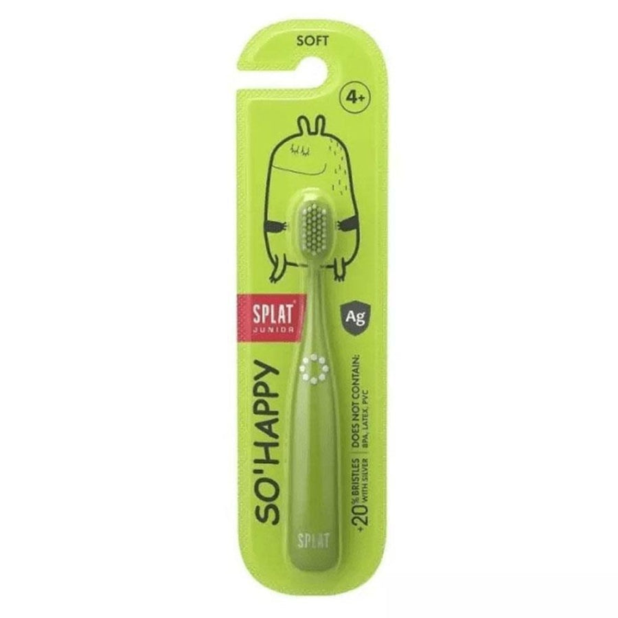 Splat So Happy Kids Toothbrush Gentle Cleaning 4+ Years Green