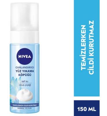 Mousse Nettoyante Rafraîchissante Nivea - Nettoyant Visage Doux pour Peau Normale, Fleur de Lotus, Hydratant, Nettoyant Quotidien, 150 ml