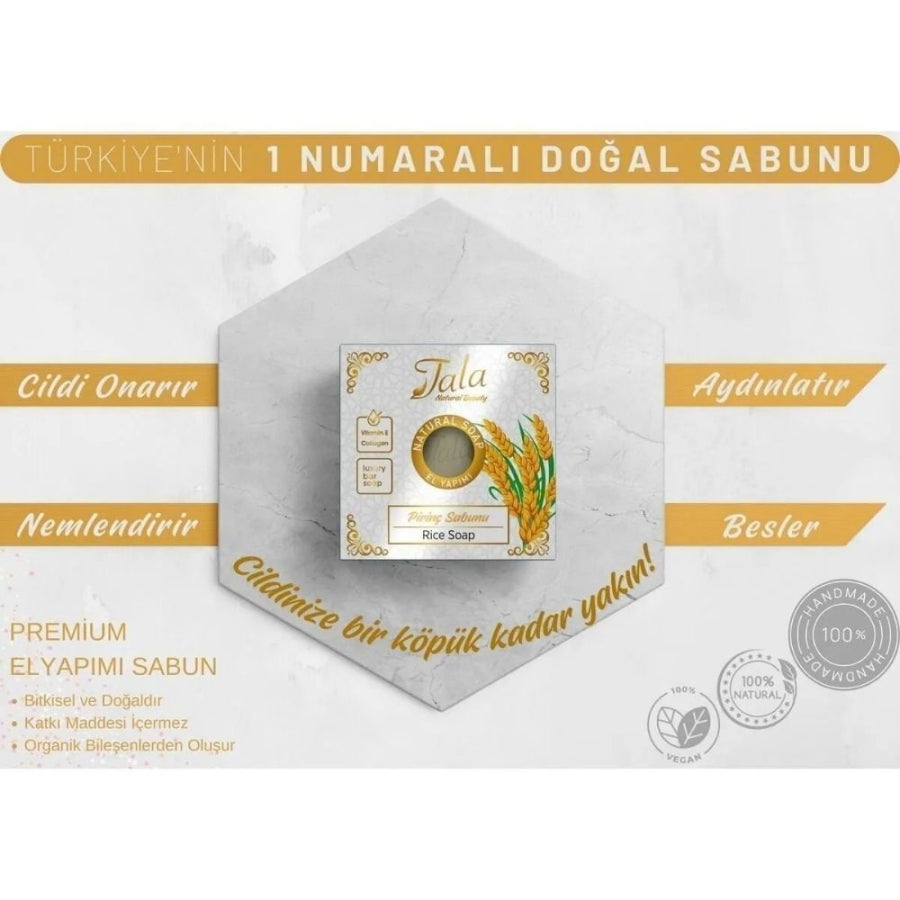 Savon de riz éclaircissant naturel pour la peau Tala 150 g