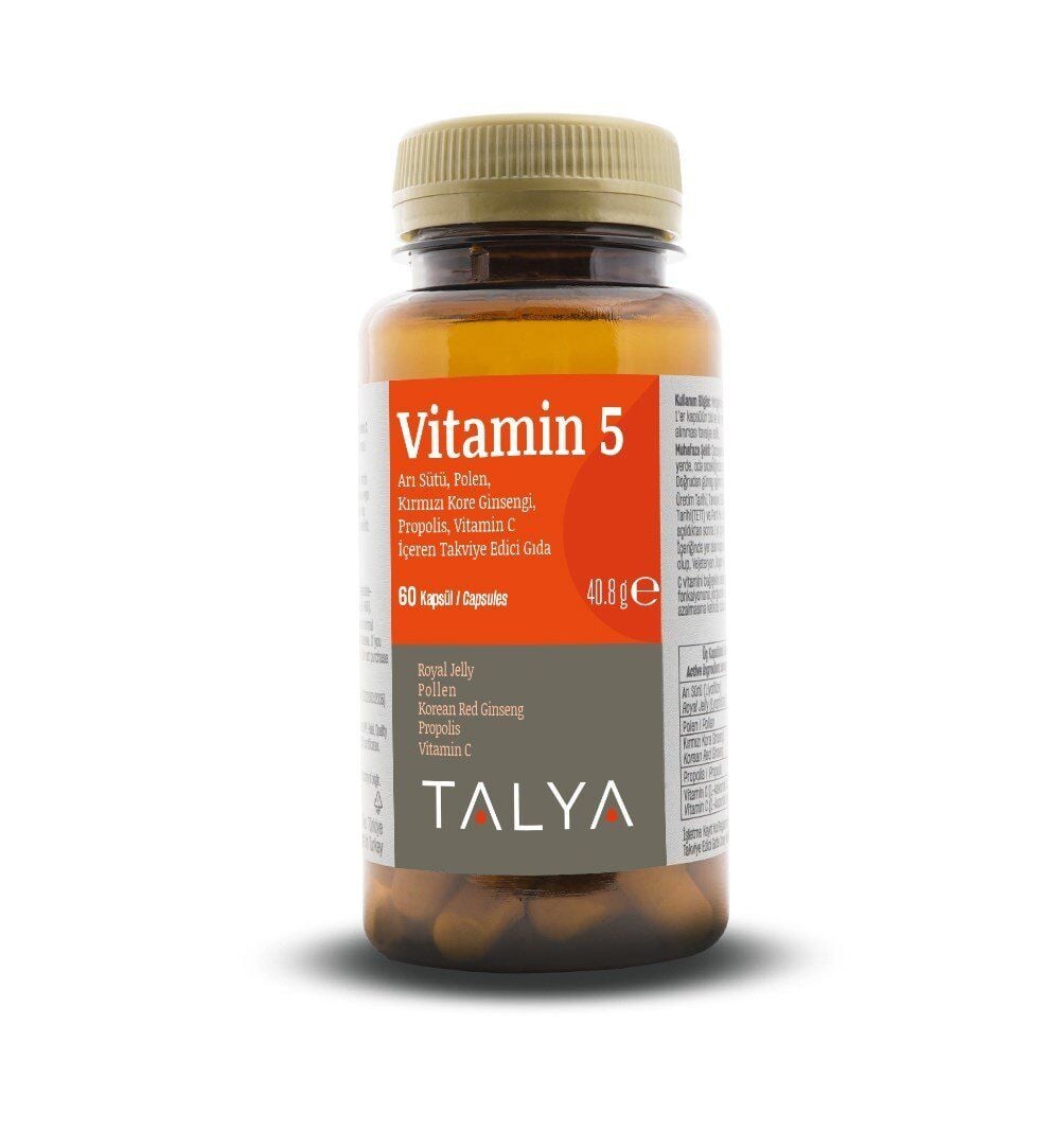 Talya Vitamin 5 Bee Product and Ginseng Complex 60 Capsules