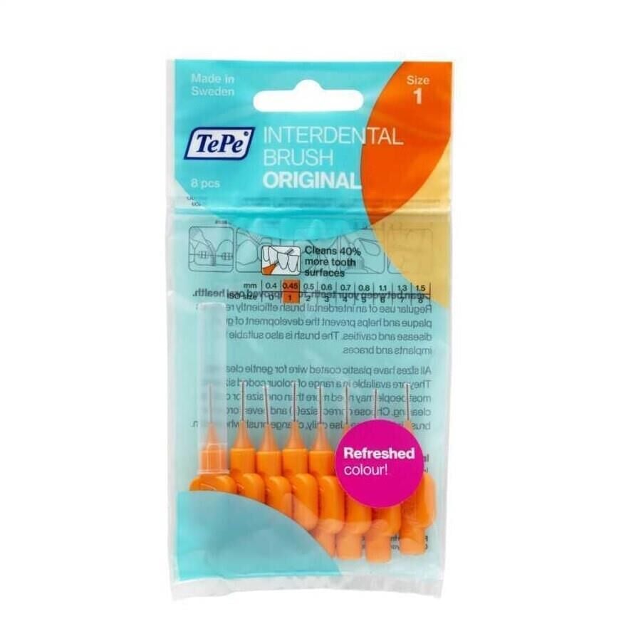 TePe Interdental Brush Original Orange 0.45mm 8 Count