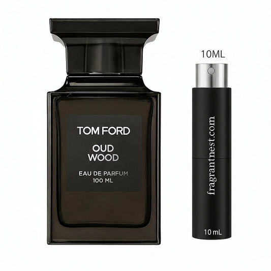 Tom Ford Oud Wood Eau De Parfum Travel Spray | Sample Fragrant Nest 10mL Glass Spray (150 Sprays)