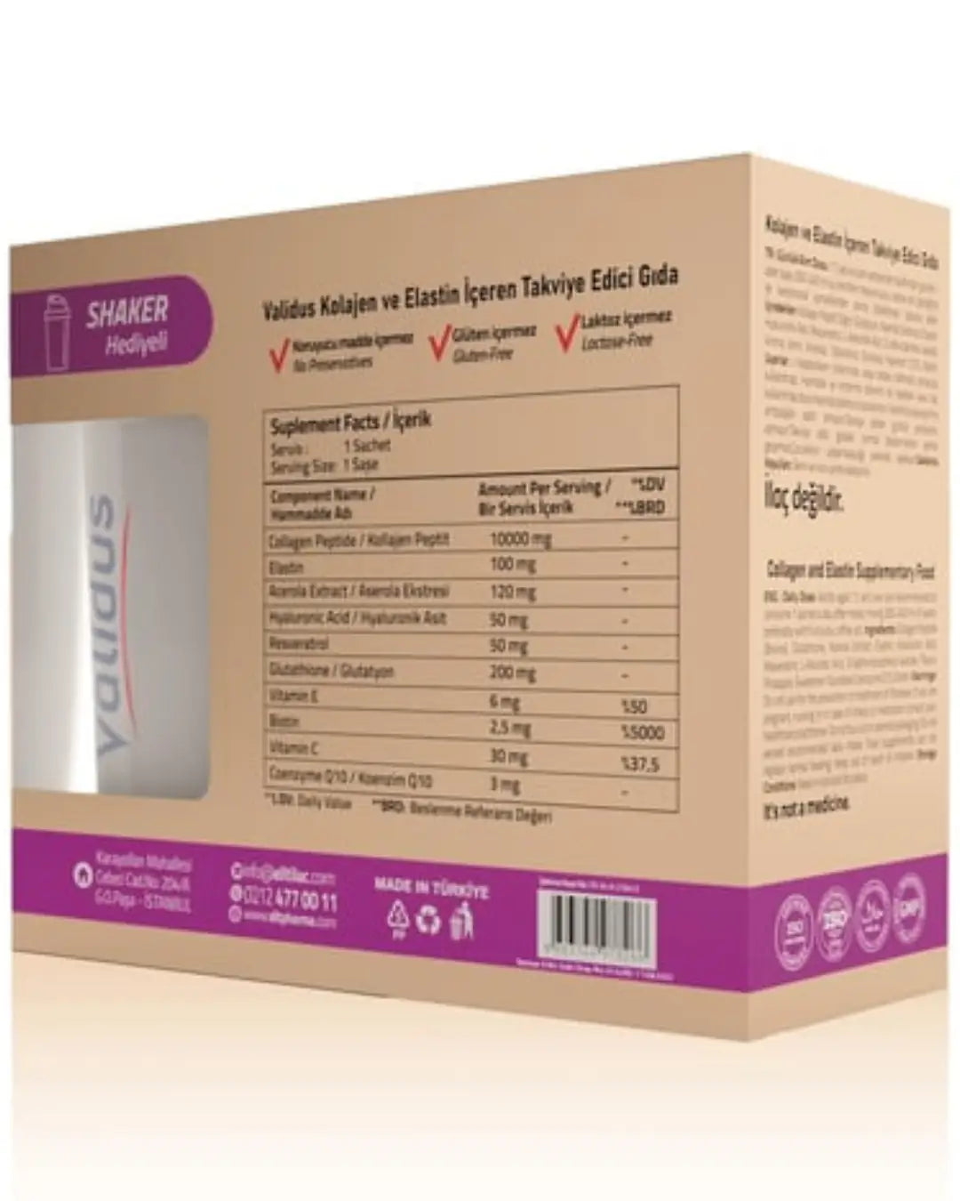 Validus Collagen 10,000mg & Elastin Supplement 30 Sachets