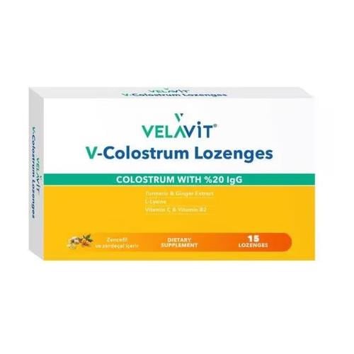 Velavit V-Colostrum Lozenges Ginger and Turmeric Lozenges 15-pack