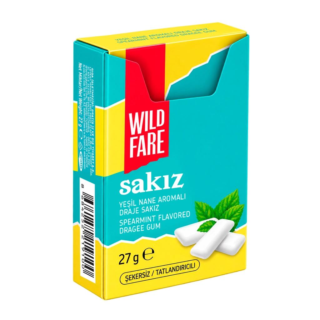 Wildfare Green Mint Flavored Dragee Gum Refreshing Breath 27g