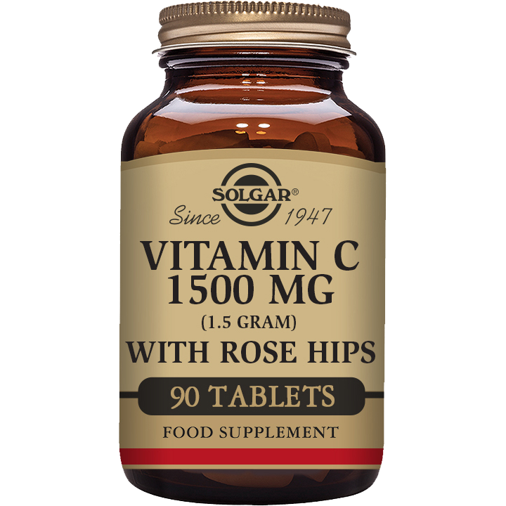 Solgar Vitamin C with Rose Hips Tablets, 1500 Mg, 90 Count / 5 Oz Vitamin C Supplement Pasteur Pharmacy