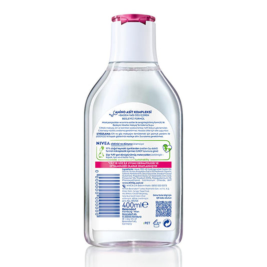 Nivea Micellar Makeup Remover Water - Gentle, Effective, and Nourishing for Face, Eyes, and Lips