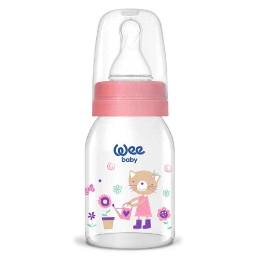 Wee Baby Classic Glass Baby Bottle Pink 125ml