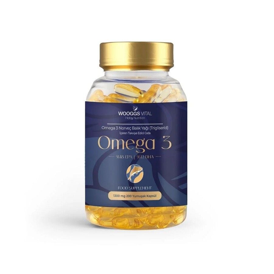 Wooggs Vital Omega 3 Norwegian Fish Oil Supplement 200 Capsules