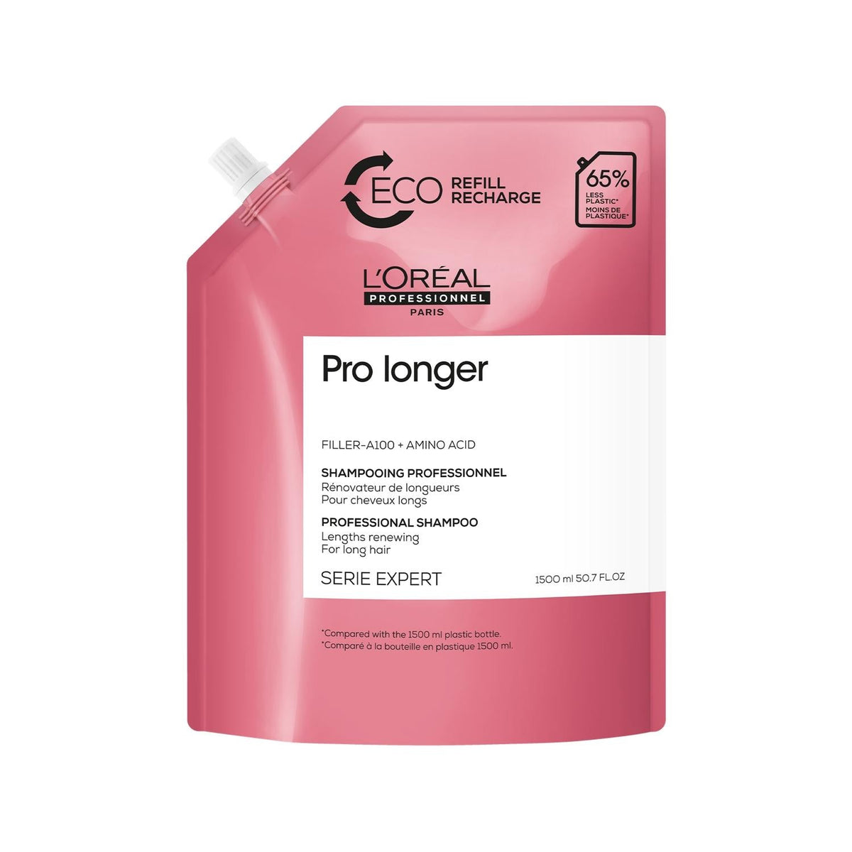 L'Oreal Professionnel Pro Longer Shampoo: Reduce Breakage & Repair Split Ends - Professional Hair Care for Long Hair, 1500ml Refill