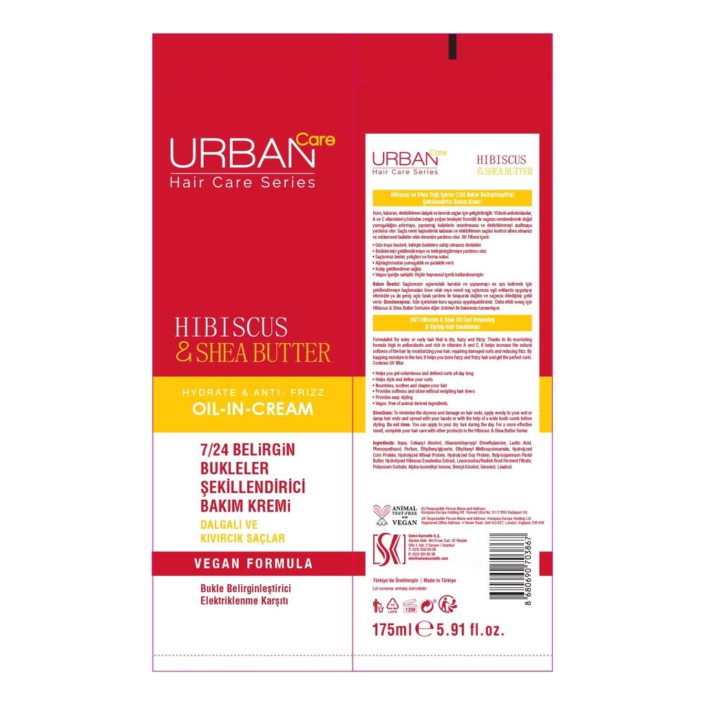 Crème définition de boucles Urban Care à l'hibiscus et au beurre de karité 150 ml