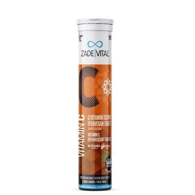 Zade Vital Vitamin C Effervescent Tablets for Daily Support 20 Count