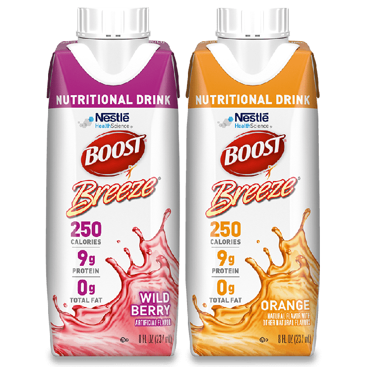 Bebida nutricional líquida transparente Nestlé BOOST BREEZE, paquete variado, 237 ml / 8 fl oz (paquete de 24)