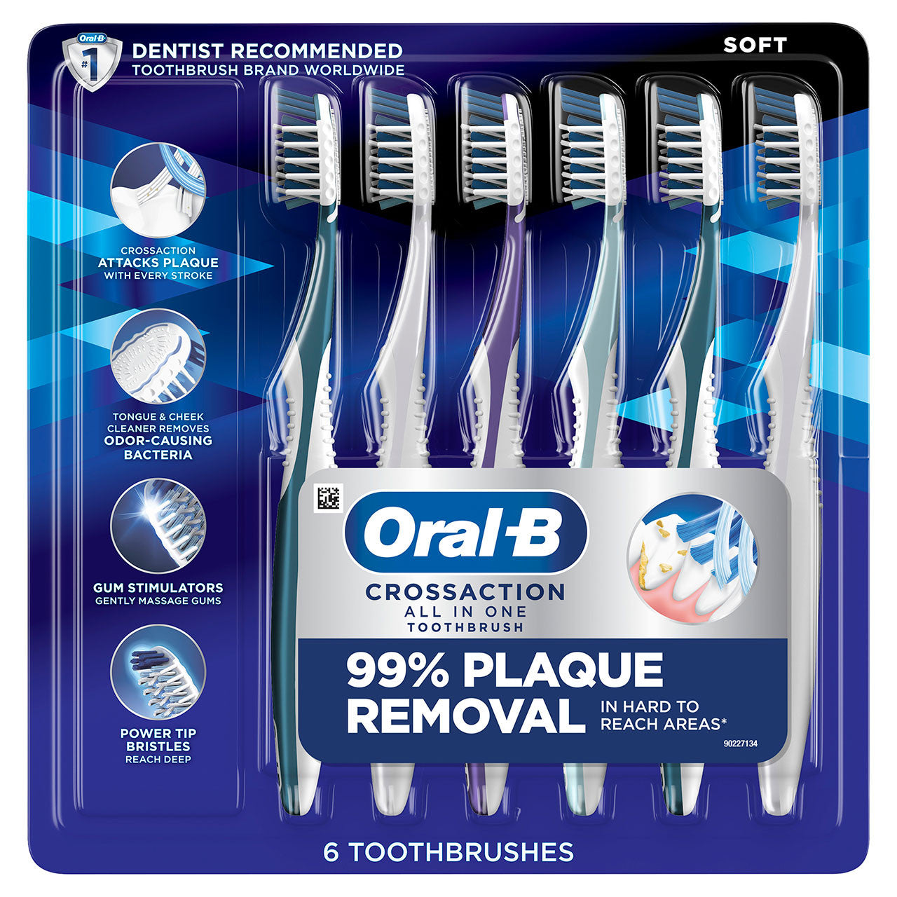 Oral-B Cross Action All-In-One Toothbrushes 6 Count Toothbrushes Pasteur Pharmacy