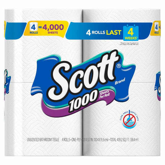 Scott Bath 1000 Tissue 12x4 Toilet Paper Pasteur Pharmacy